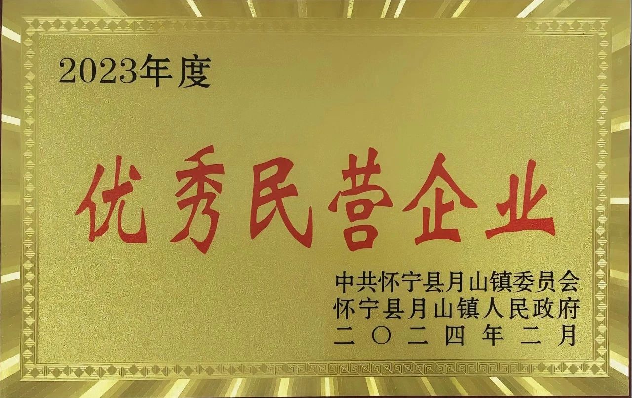 奋楫扬帆踏歌行——月山分公司、铱瑞建材获“2023年度优秀民营企业”荣誉称号
